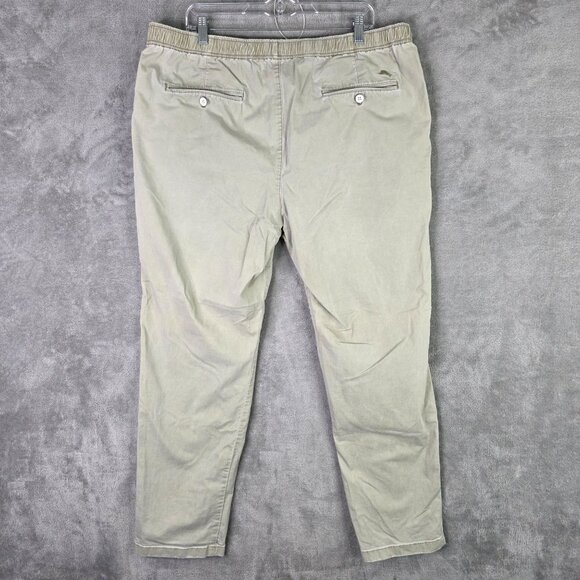 Mens Tommy Bahama Khaki Drawstring Pants Elastic Waist Cotton Tencel Stretch XXL - Picture 5 of 9